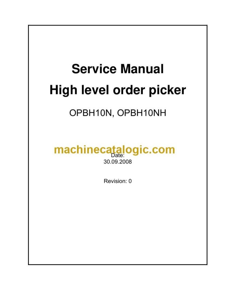Mitsubishi OPBH10N Order Picker Service Manual (WHSM0008)