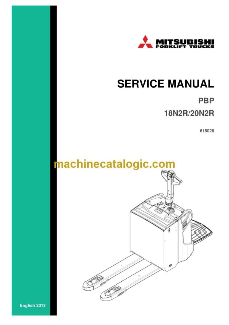 Mitsubishi PBP20N2R Pallet Truck Service Manual (615026-C)