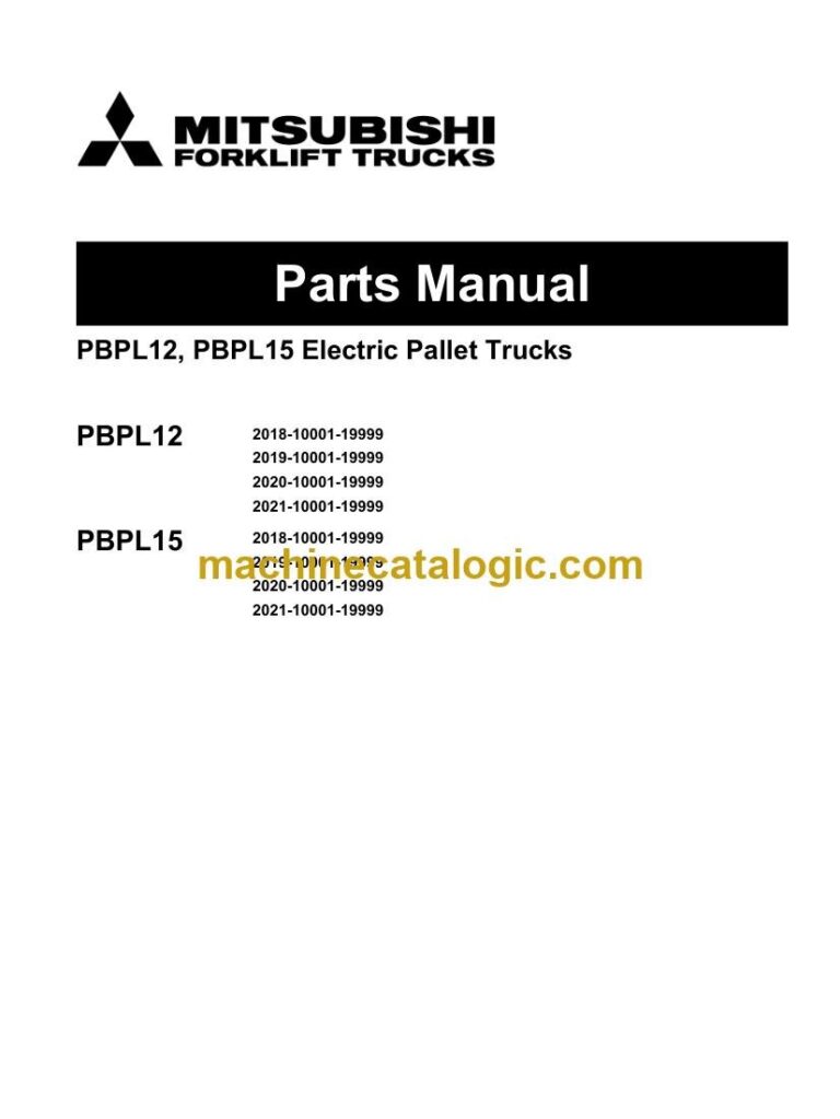 Mitsubishi PBPL12 Pallet Truck Parts and Service Manual
