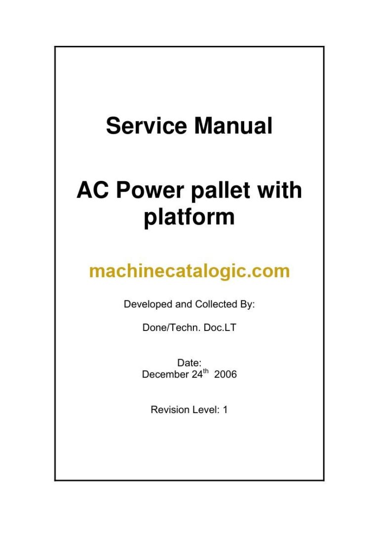 Mitsubishi PBV20N Pallet Truck Service Manual (WHSM0004)