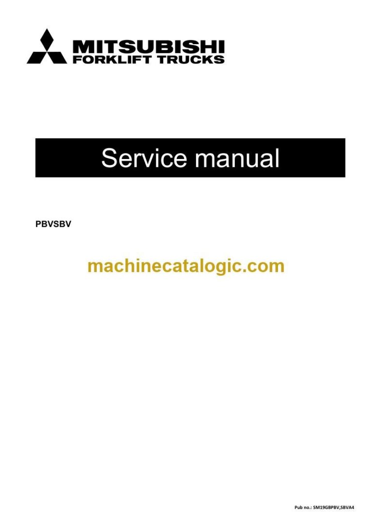 Mitsubishi PBV20PD Pallet Truck Service Manual (SM19GBPBV,SBVA4)