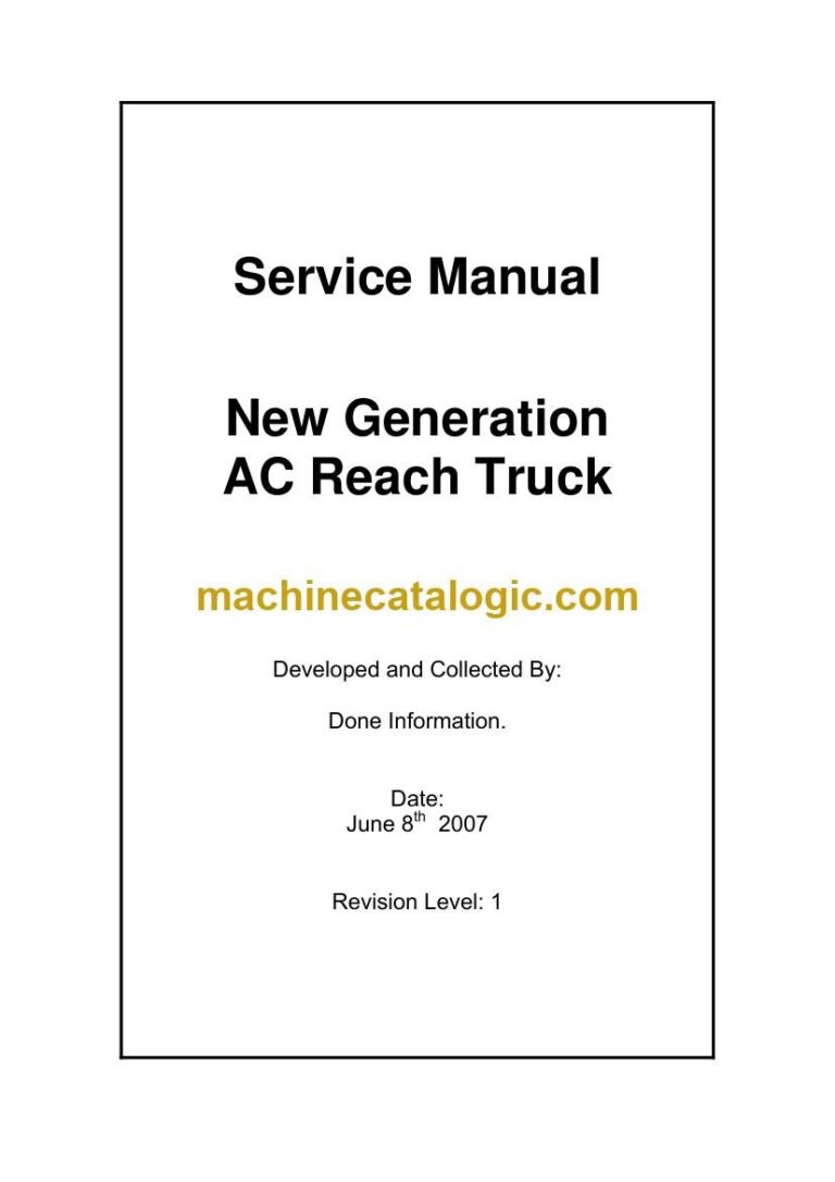 Mitsubishi RB14NH Reach Truck Service Manual (WHSM0014)