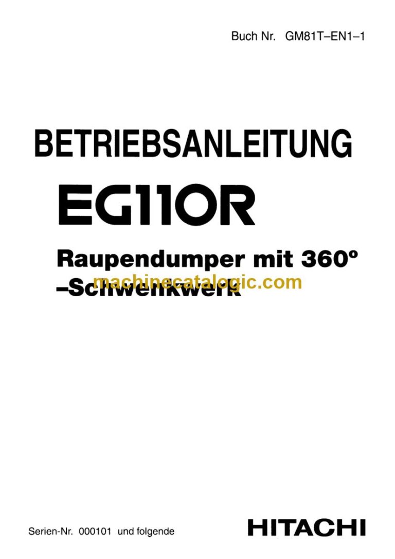 Hitachi EG110R Raupendumper Betriebsanleitung (GM81T-EN1-1) – Deckblatt