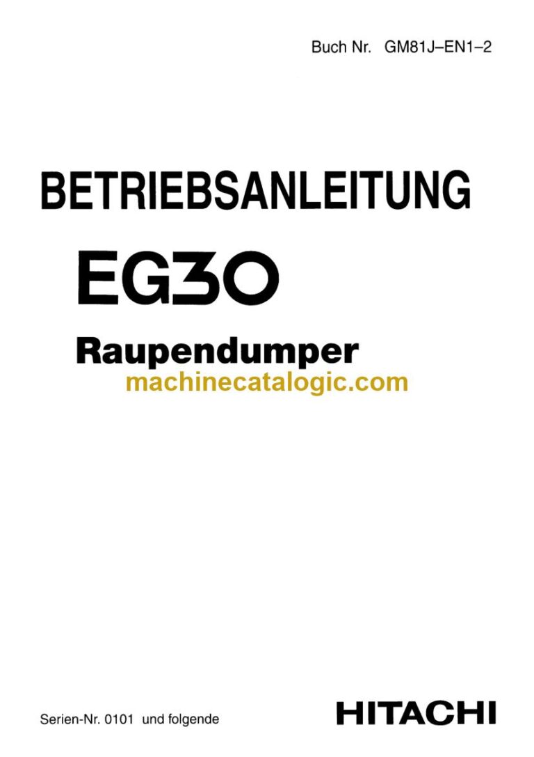 Hitachi EG30 Raupendumper Betriebsanleitung (GM81J-EN1-2) – Deckblatt