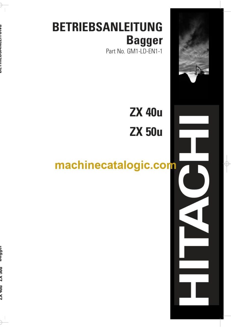 Hitachi ZX40U, ZX50U Hydraulikbagger Betriebsanleitung (GM1LD-EN1-1) – Deckblatt