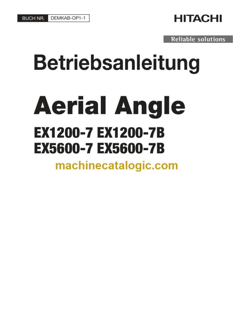 Hitachi EX5600-7, EX5600-7B Hydraulikbagger Aerial Angle Betriebsanleitung (DEMKAB-OP1-1) – Deckblatt