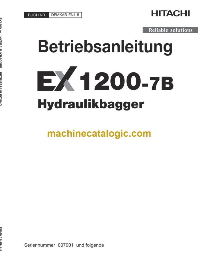Hitachi EX1200-7B Hydraulikbagger Betriebsanleitung (DEMKAB-EN1-5) – Deckblatt
