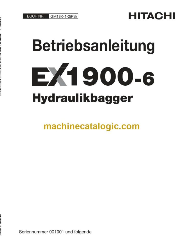 Hitachi EX1900-6 Hydraulikbagger Betriebsanleitung (GM18K-1-2-PS) – Deckblatt