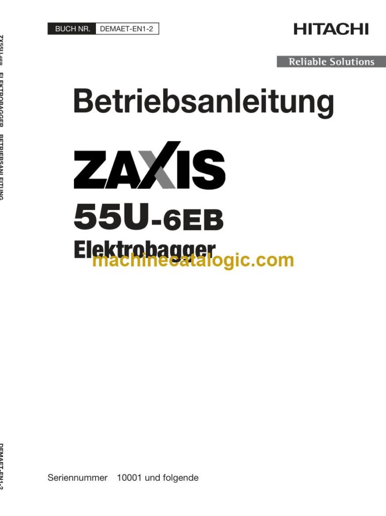 Hitachi ZX55U-6EB Elektrobagger Betriebsanleitung (DEMAET-EN1-2) – Deckblatt