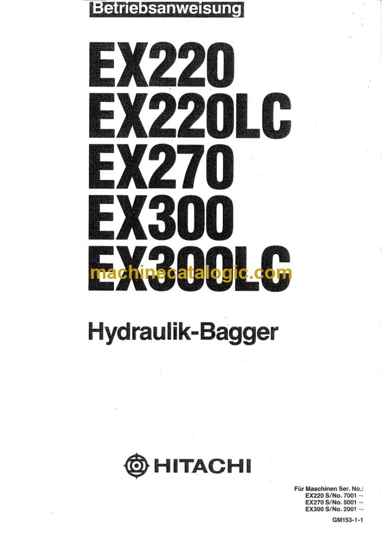 Hitachi EX270 Hydraulikbagger Betriebsanleitung (GM153-1-1) – Deckblatt