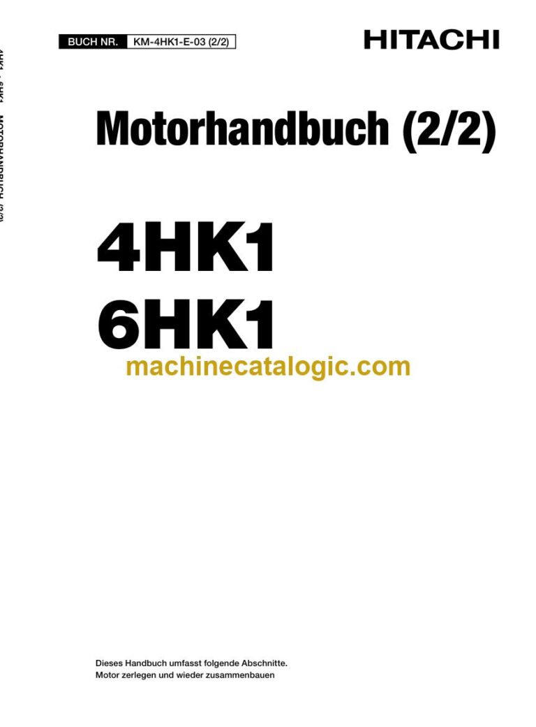 Hitachi 4HK1, 6HK1 Band 2/2 Motorhandbuch (KM-4HK1-E-03) – Deckblatt