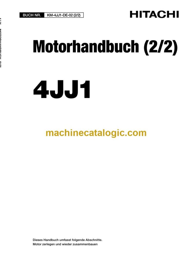 Hitachi 4JJ1 Band 2/2 Motorhandbuch (KM-4JJ1-DE-02) – Deckblatt