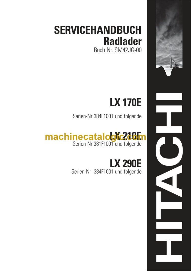 Hitachi LX290E Radlader Servicehandbuch (SM-42JG-00) – Deckblatt