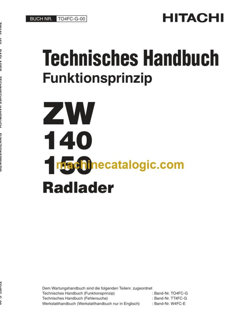 Hitachi ZW140, ZW150 Radlader Technisches Handbuch (Funktionsprinzip) (TO4FC-G-00) – Deckblatt
