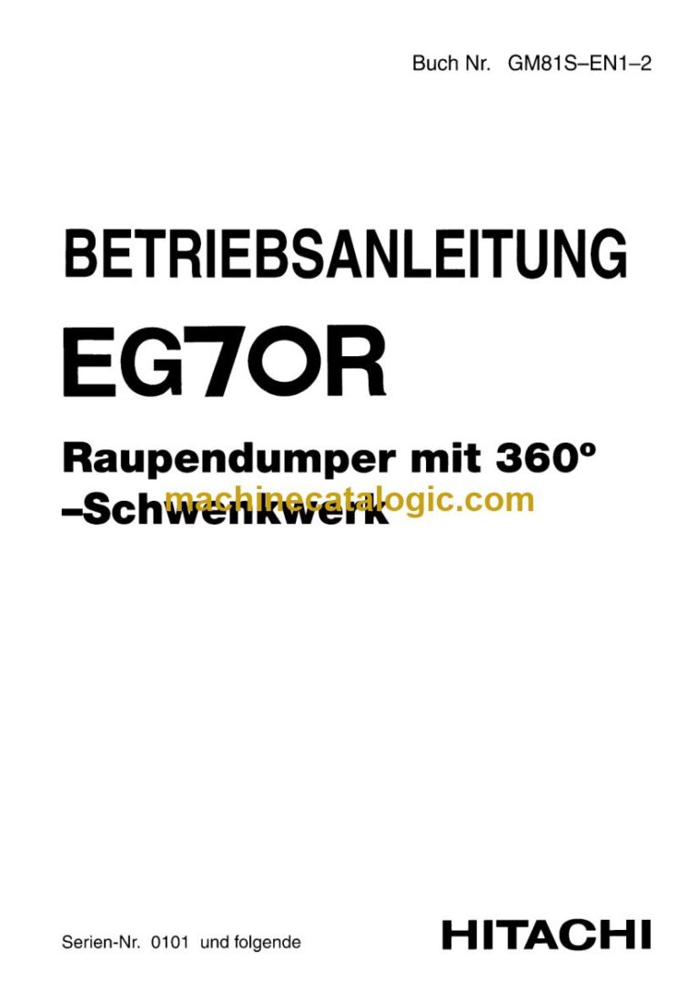 Hitachi EG70R Raupendumper Betriebsanleitung (GM81S-EN1-2) – Deckblatt