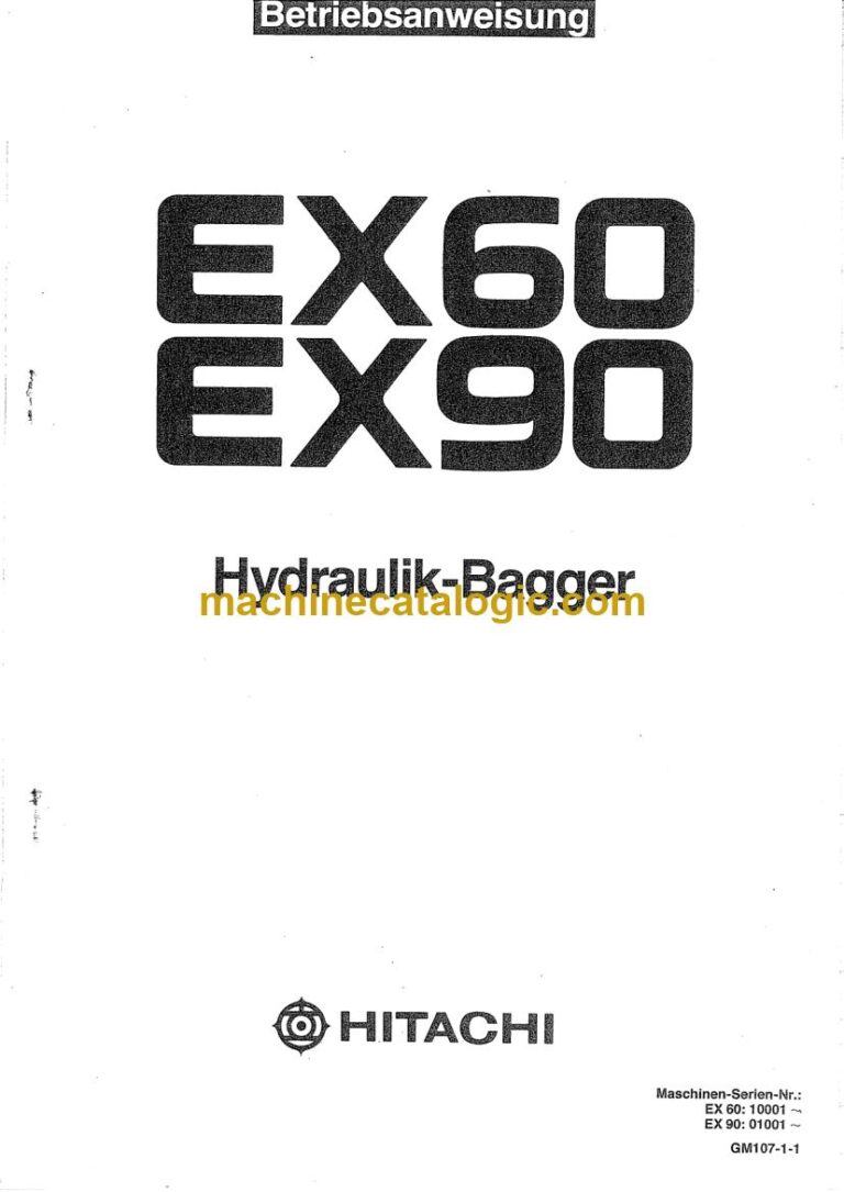 Hitachi EX60, EX90 Hydraulikbagger Betriebsanleitung (GM107-1-1) – Deckblatt