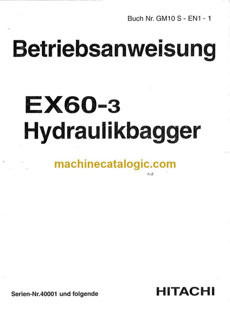 Hitachi EX60-3 Hydraulikbagger Betriebsanleitung (GM10S-EN1-1) – Deckblatt