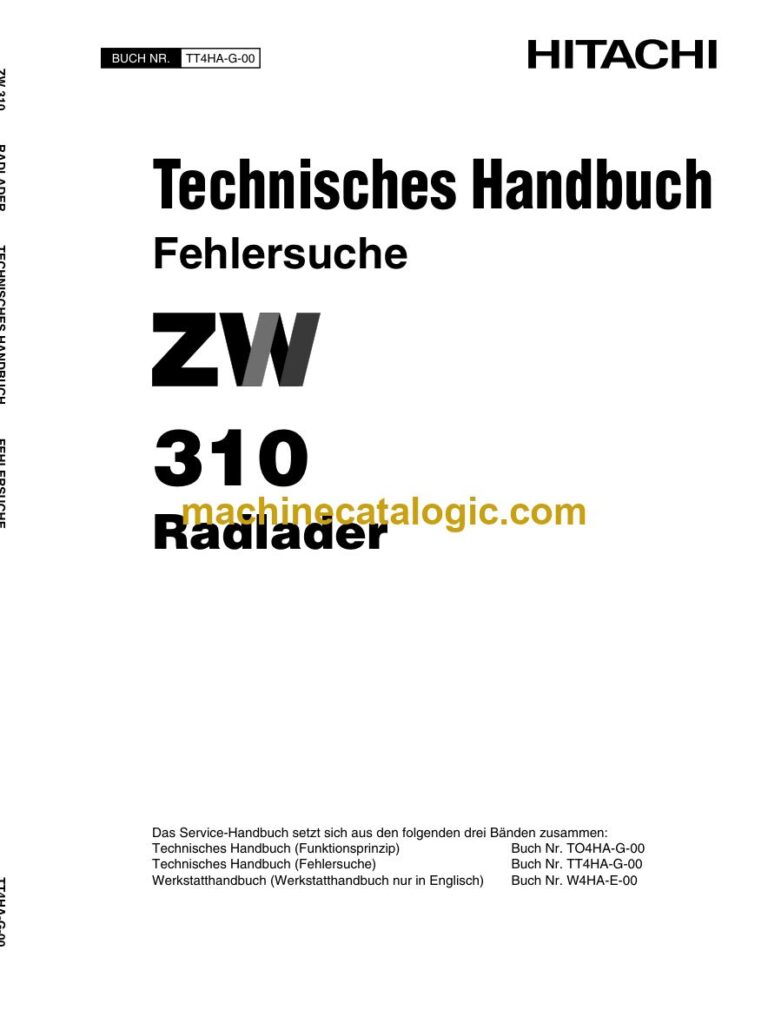 Hitachi ZW310 Radlader Technisches Handbuch (Fehlersuche) (TT4HA-G-00) – Deckblatt