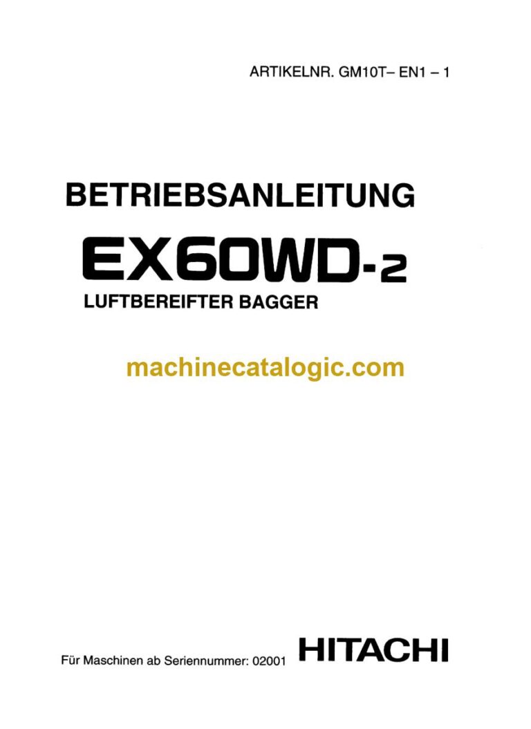 Hitachi EX60WD-2 Radbagger Betriebsanleitung (GM10T-EN1-1) – Deckblatt