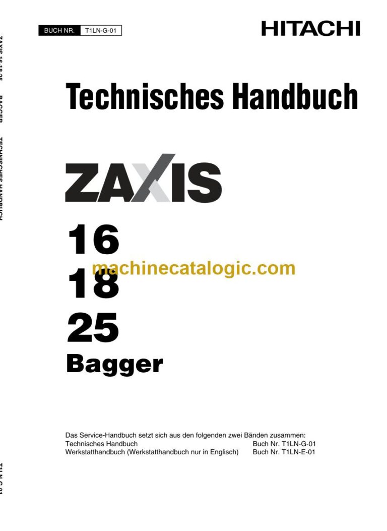 Hitachi ZX25 Hydraulikbagger Technisches Handbuch (T1LN-G-01) – Deckblatt