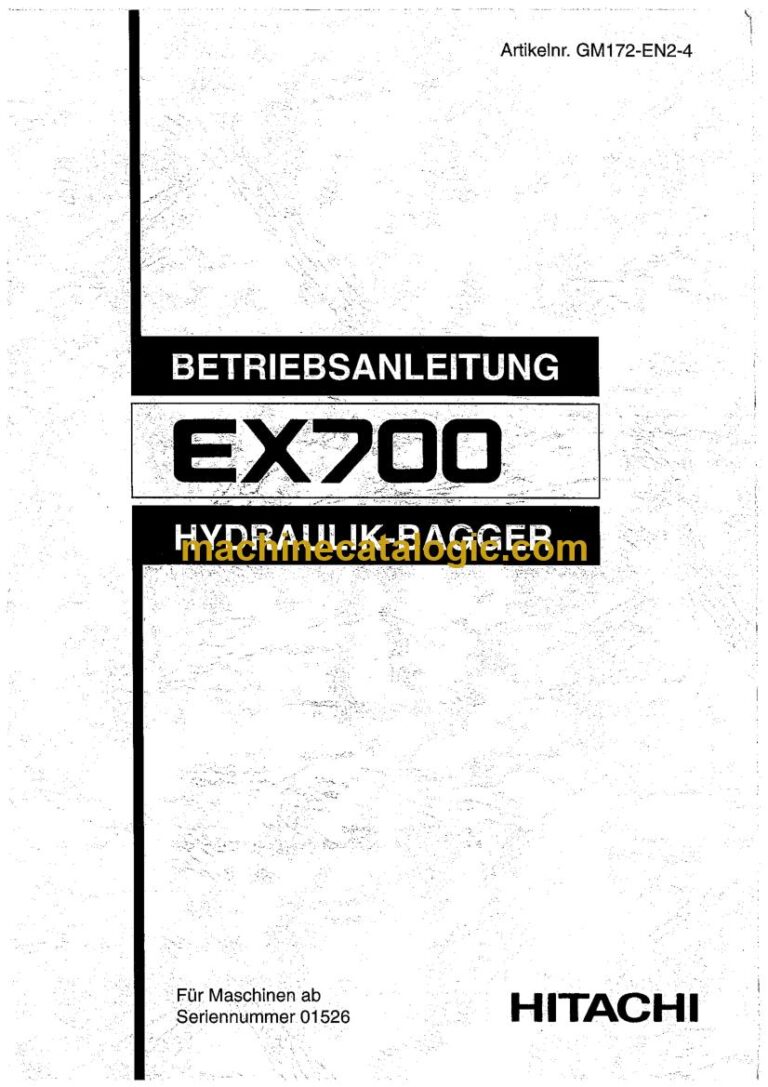 Hitachi EX700 Hydraulikbagger Betriebsanleitung (GM172-EN2-4) – Deckblatt