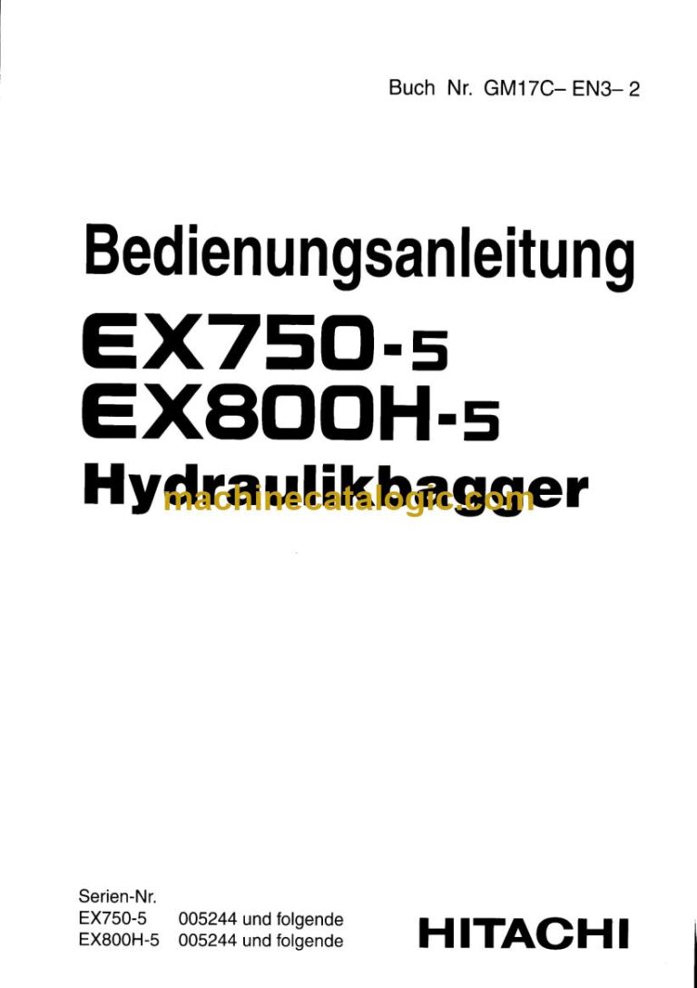 Hitachi EX750-5, EX800H-5 Hydraulikbagger Betriebsanleitung (GM17C-EN3-2) – Deckblatt