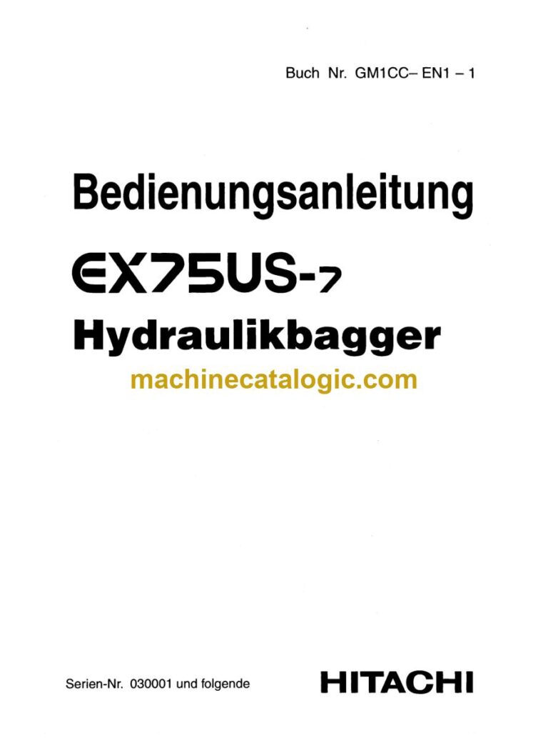 Hitachi EX75US-7 Hydraulikbagger Betriebsanleitung (GM1CC-EN1-1) – Deckblatt