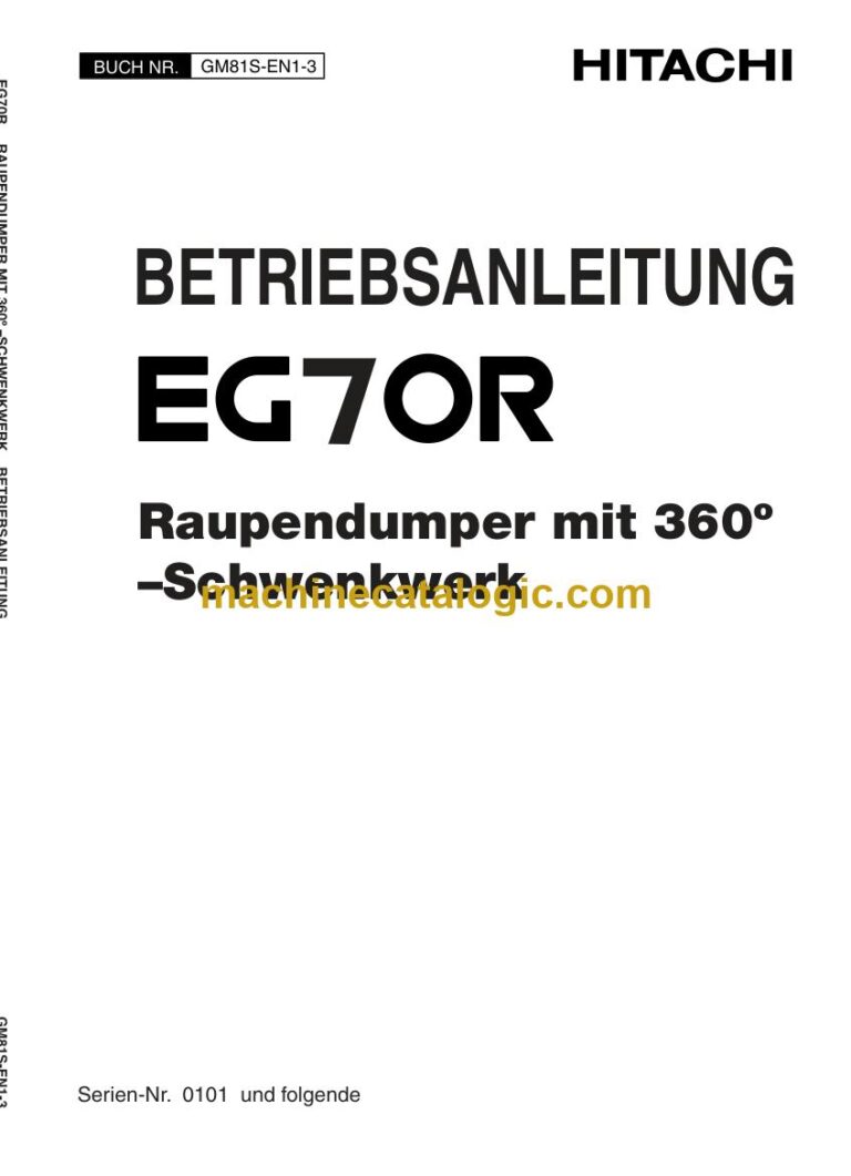 Hitachi EG70R Raupendumper Betriebsanleitung (GM81S-EN1-3) – Deckblatt