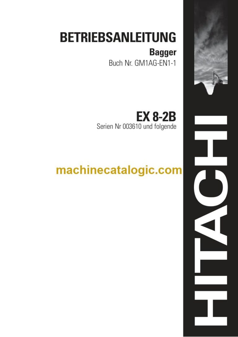 Hitachi EX8-2B Hydraulikbagger Betriebsanleitung (GM1AG-EN1-1) – Deckblatt