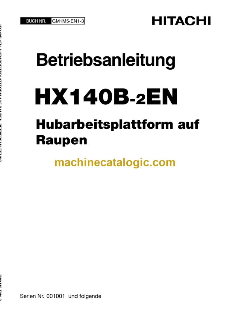 Hitachi HX140B-2EN Hubarbeitsplattform Betriebsanleitung (GM1M5-EN1-3) – Deckblatt