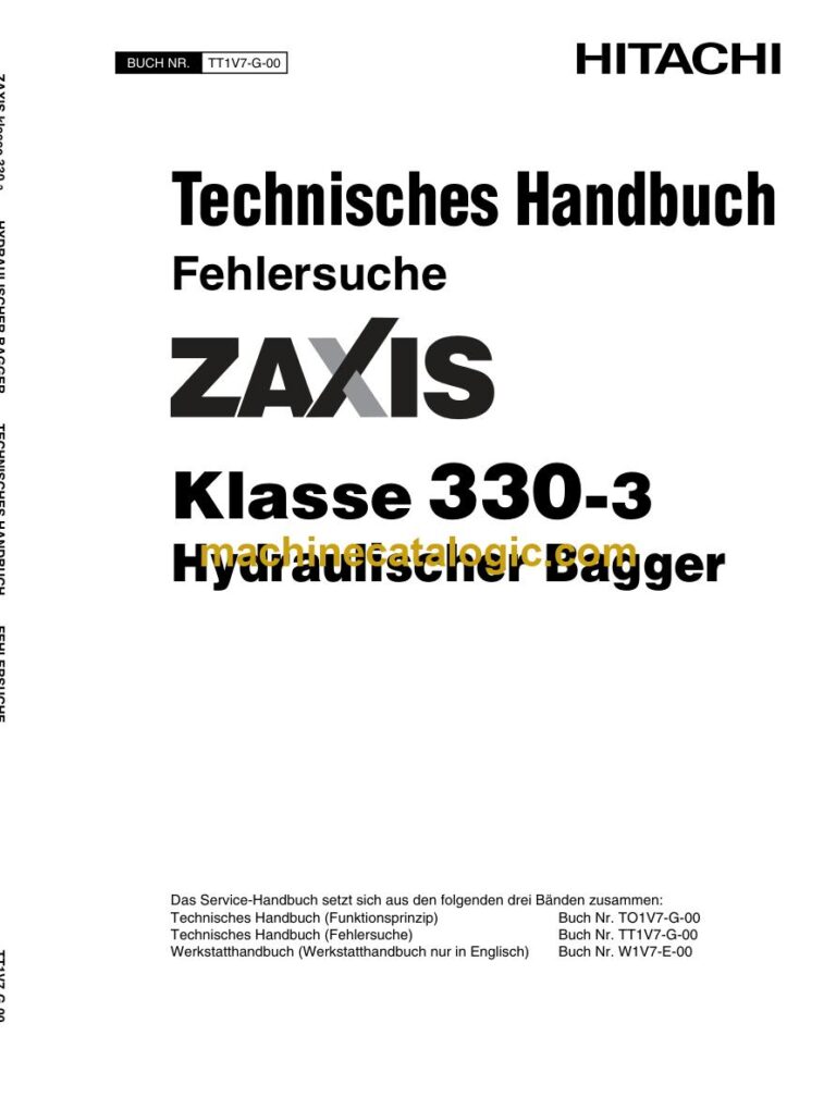 Hitachi ZX330-3 Hydraulikbagger Technisches Handbuch (Fehlersuche) (TT1V7-G-00) – Deckblatt