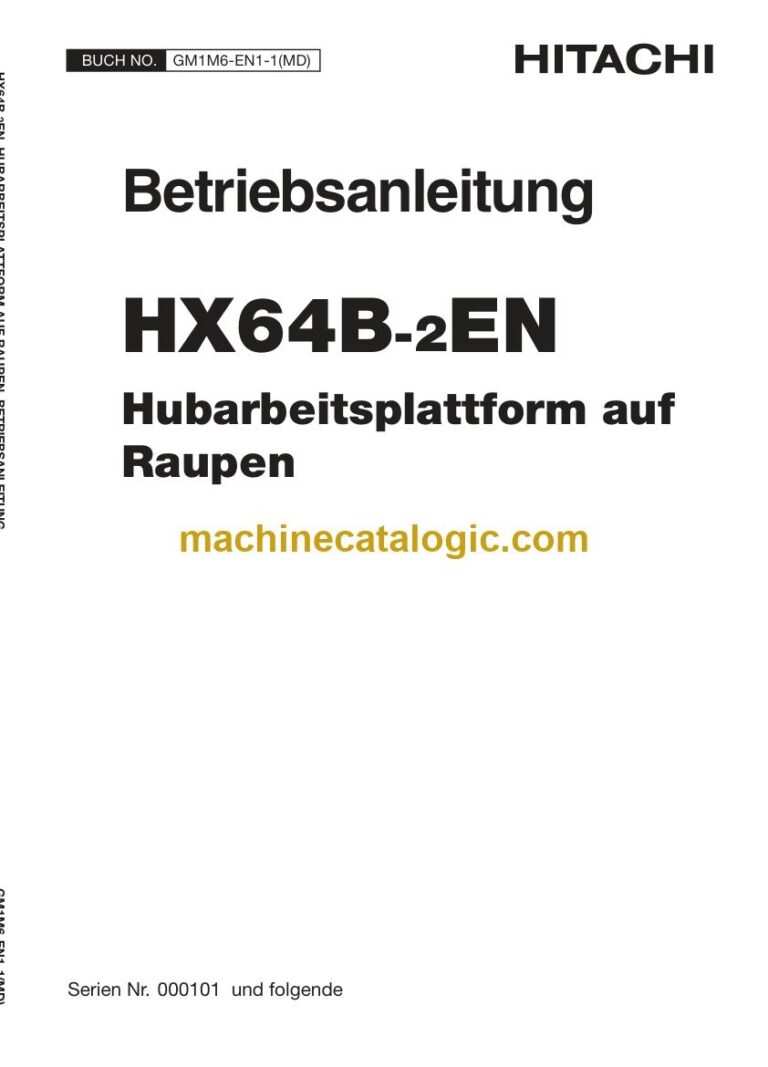 Hitachi HX64B-2EN Hubarbeitsplattform Betriebsanleitung (GM1M6-EN1-1-MD) – Deckblatt