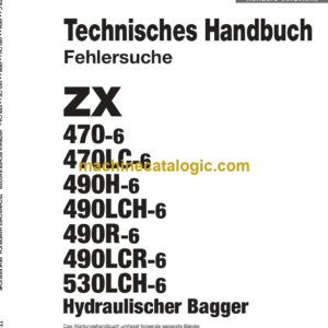 Hitachi ZX530LCH-6 Hydraulikbagger Technisches Handbuch (Fehlersuche) (TTJAG50-DE-00) – Deckblatt