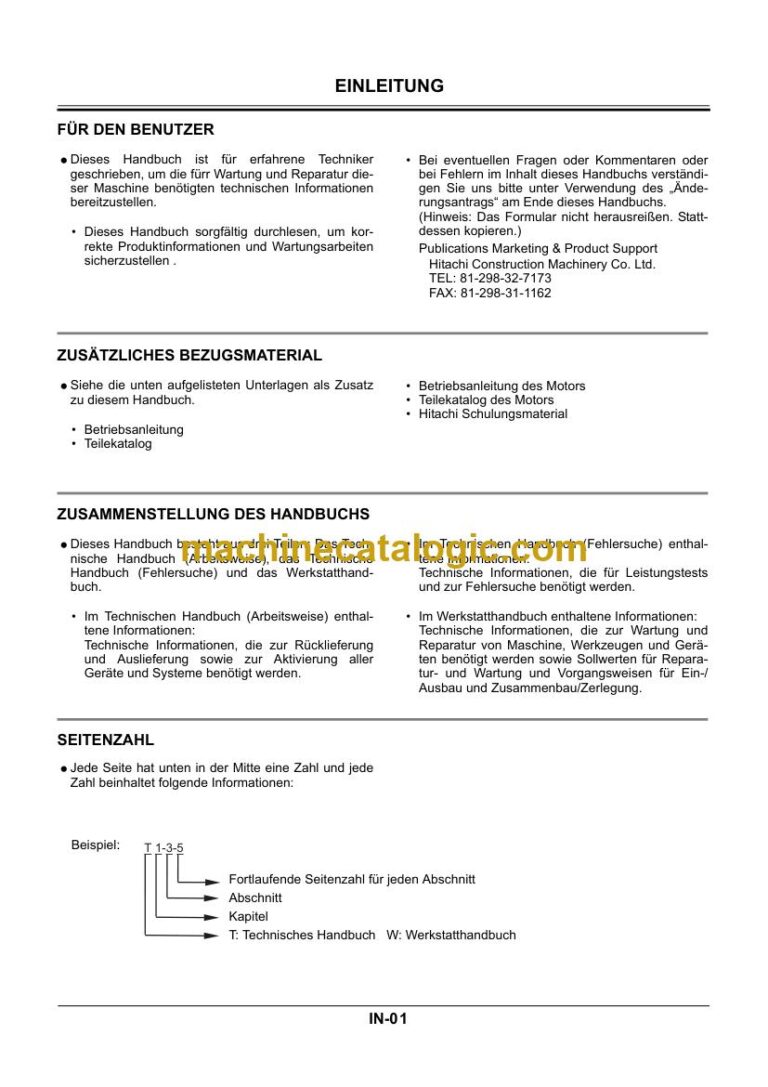 Hitachi ZX500LC, ZX500LCH Hydraulikbagger Technisches Handbuch (Funktionsprinzip) (TO-16RG-00) – Deckblatt