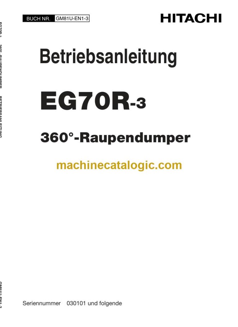 Hitachi EG70R-3 Raupendumper Betriebsanleitung (GM81U-EN1-3) – Deckblatt