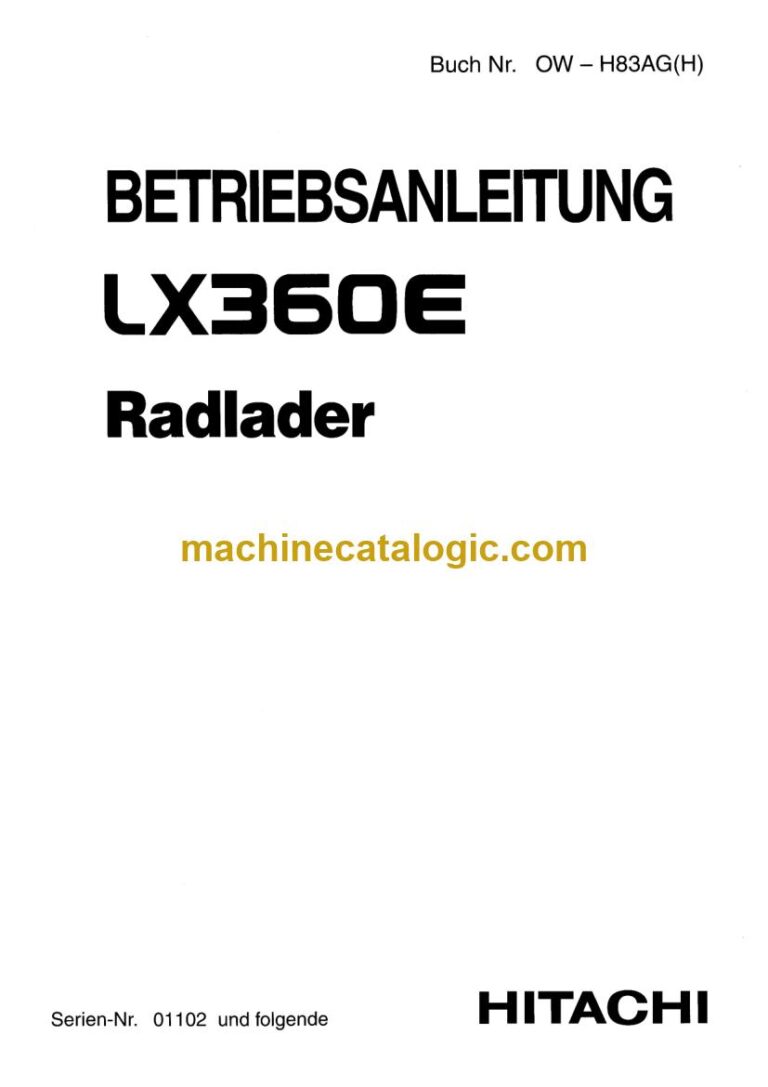 Hitachi LX360E Radlader Betriebsanleitung (OW-H83AG(H)) – Deckblatt