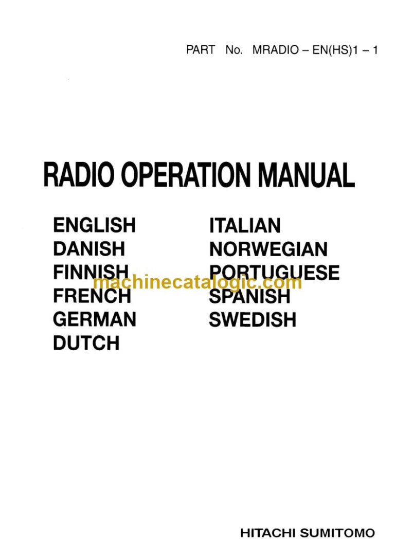 Hitachi Radio Betriebsanleitung (MRADIO-EN(HS)1-1) – Deckblatt