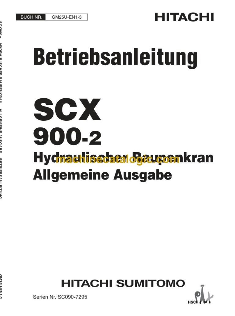 Hitachi SC090-7295 Raupenkran Allgemeine Ausgabe Betriebsanleitung (GM25U-EN1-3) – Deckblatt