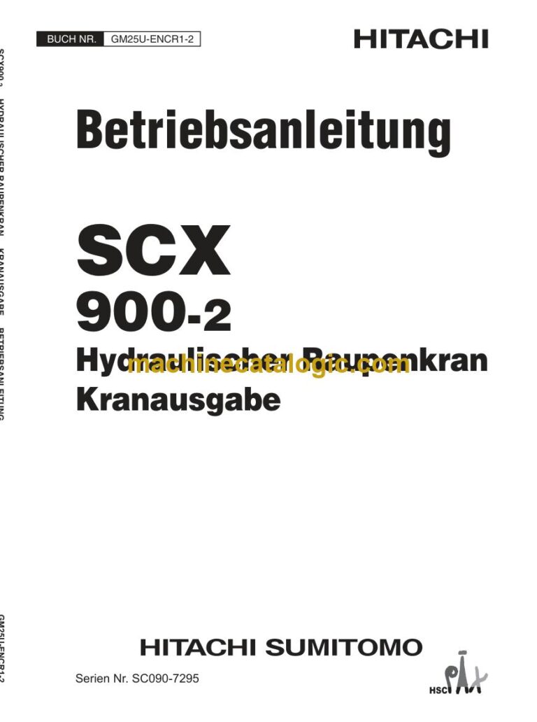 Hitachi SC090-7295 Raupenkran Kranausgabe Betriebsanleitung (GM25U-ENCR1-2) – Deckblatt