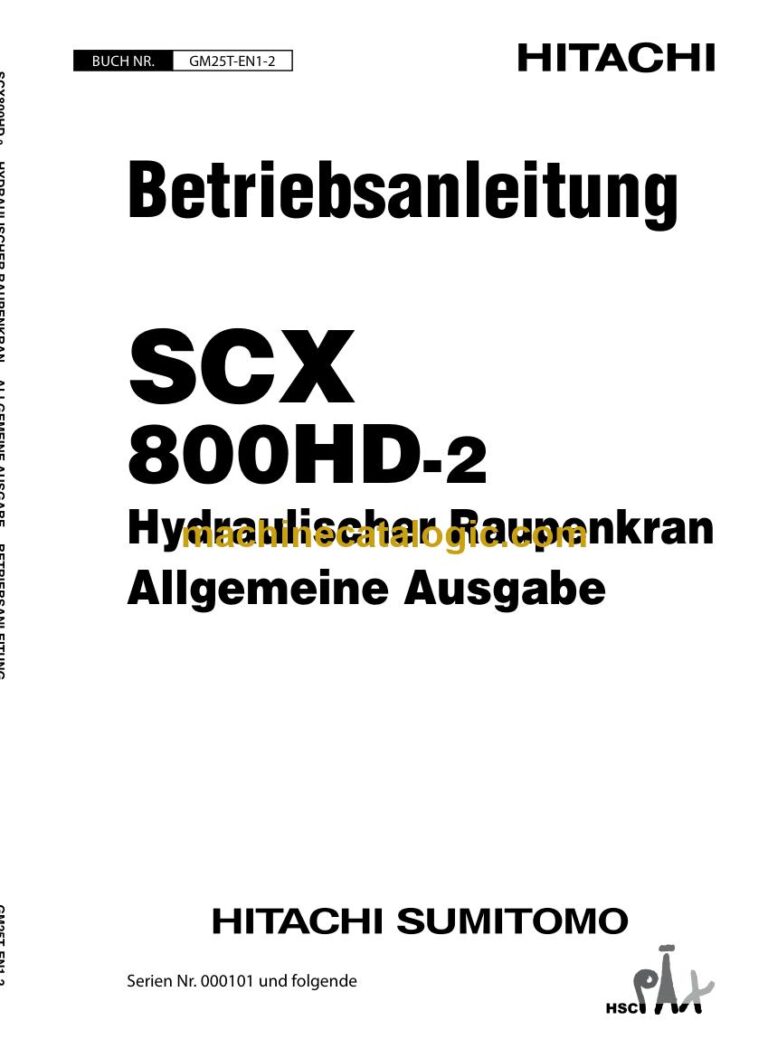Hitachi SCX800HD-2 Raupenkran Betriebsanleitung (GM25T-EN1-2) – Deckblatt