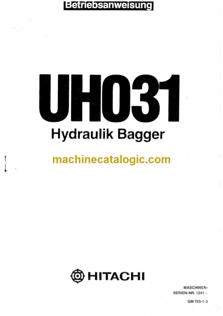 Hitachi UH031 Hydraulikbagger Betriebsanleitung (GM725-1-3) – Deckblatt