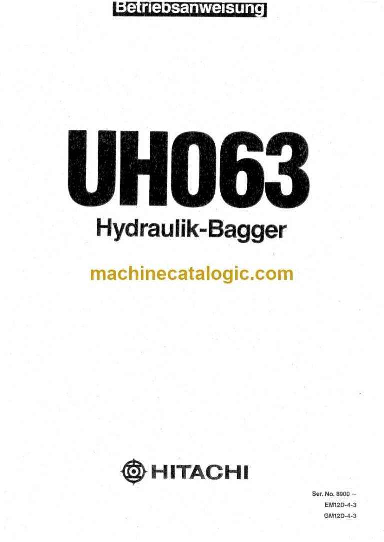 Hitachi UH063 Hydraulikbagger Betriebsanleitung (GM12D-4-3) – Deckblatt