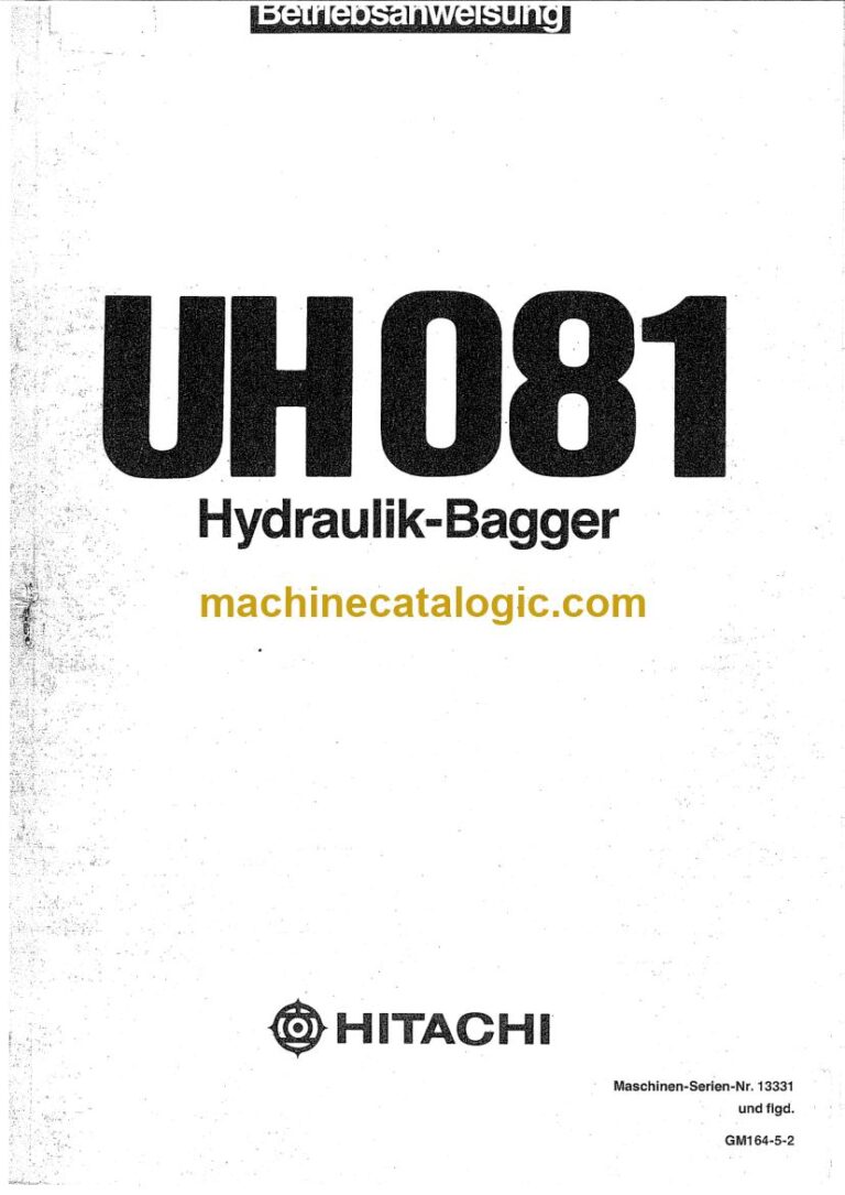 Hitachi UH081, UH081LC Hydraulikbagger Betriebsanleitung (GM164-5-2) – Deckblatt