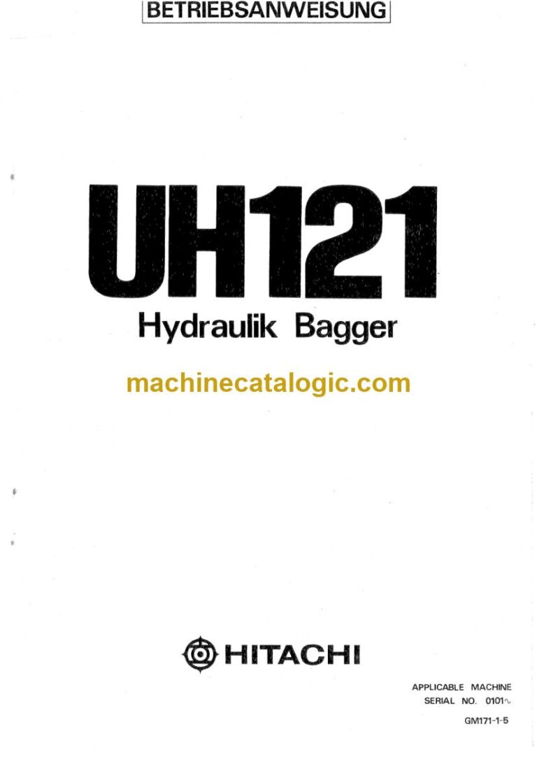 Hitachi UH121 Hydraulikbagger Betriebsanleitung (GM171-1-5) – Deckblatt