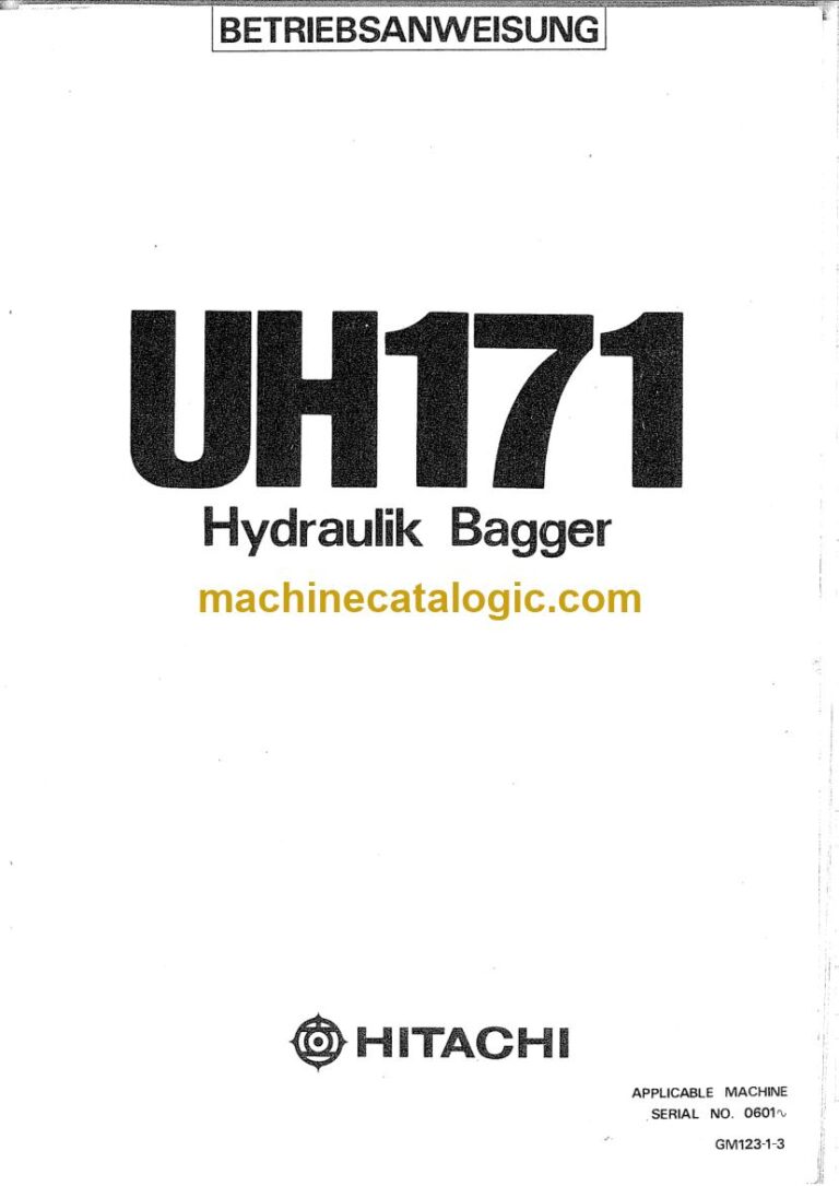Hitachi UH171 Hydraulikbagger Betriebsanleitung (GM123-1-3) – Deckblatt