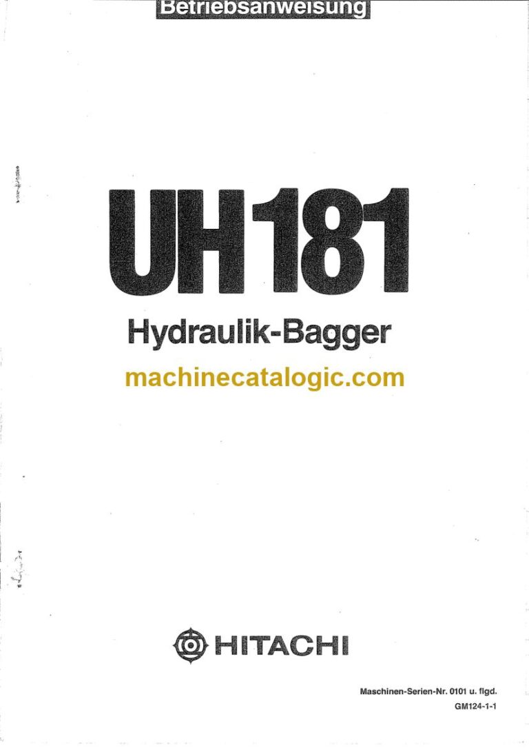 Hitachi UH181 Hydraulikbagger Betriebsanleitung (GM124-1-1) – Deckblatt
