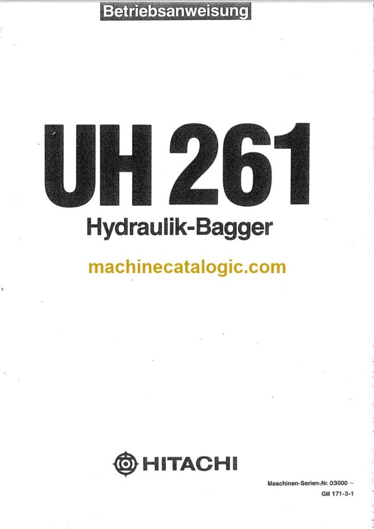 Hitachi UH261 Hydraulikbagger Betriebsanleitung (GM171-3-1) – Deckblatt