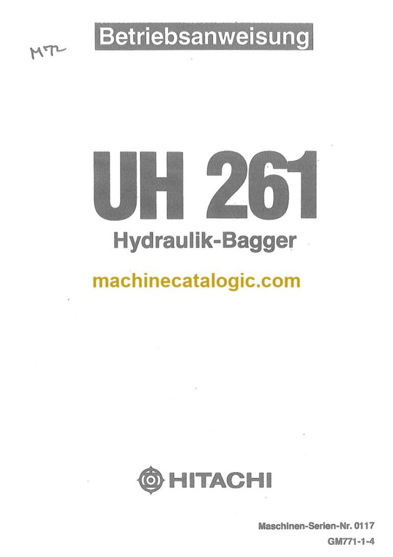 Hitachi UH261 Hydraulikbagger Betriebsanleitung (GM771-1-4) – Deckblatt