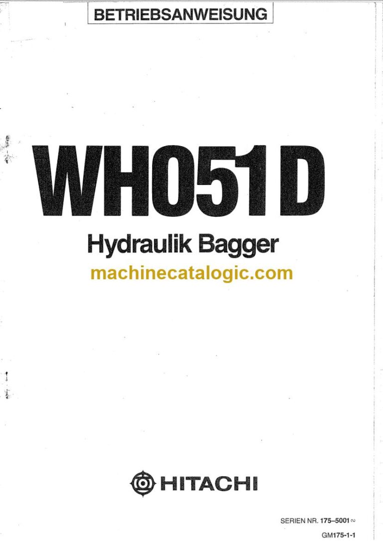 Hitachi WH051D Hydraulikbagger Betriebsanleitung (GM175-1-1) – Deckblatt