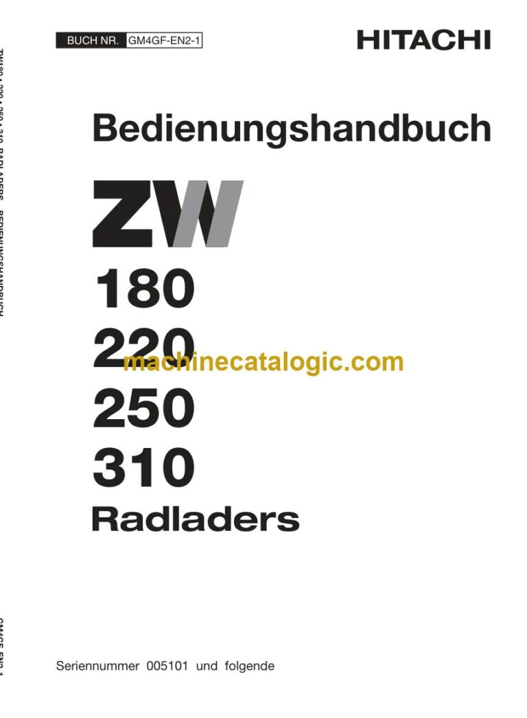 Hitachi ZW180, ZW220 Radlader Betriebsanleitung (GM4GF-EN2-1) – Deckblatt